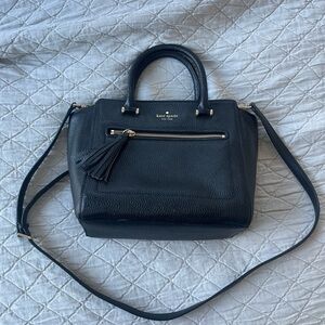 Kate Spade Black Satchel with Gold Accents